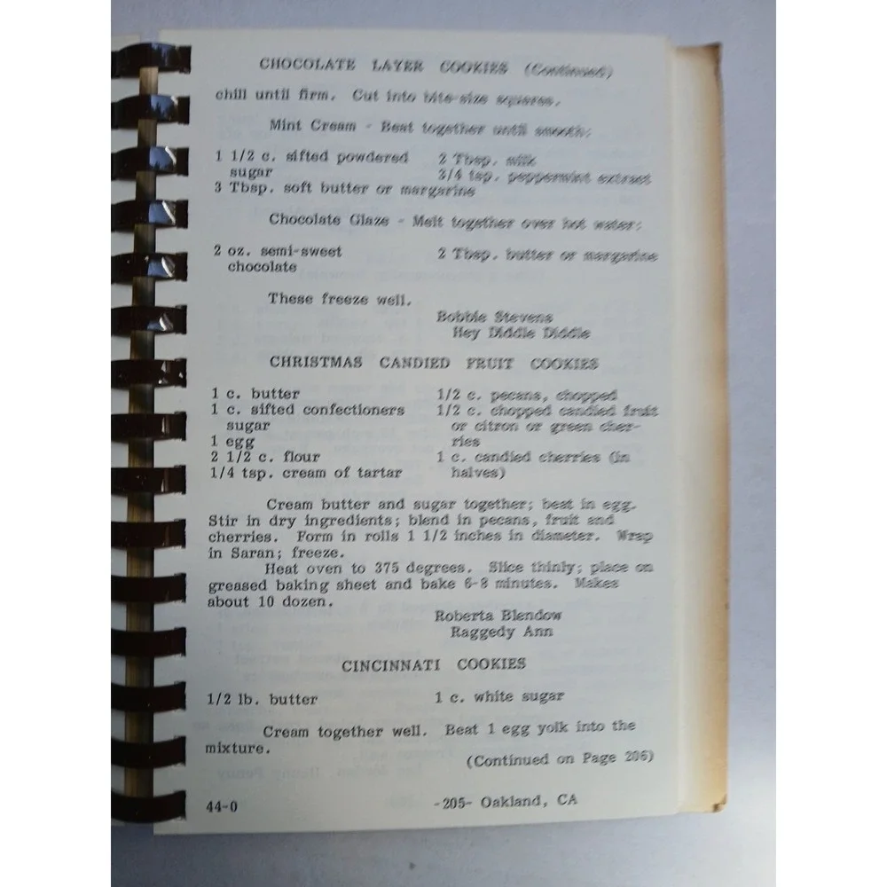Favorite CHS Recipes Cookbook Children's Home Society of Oakland California Club